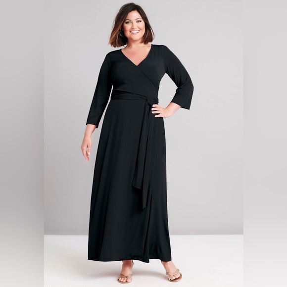 NWOT - Jessica London - Leopard Print Stretch Knit Wrap Maxi Dress - 18 W - Picture 11 of 14